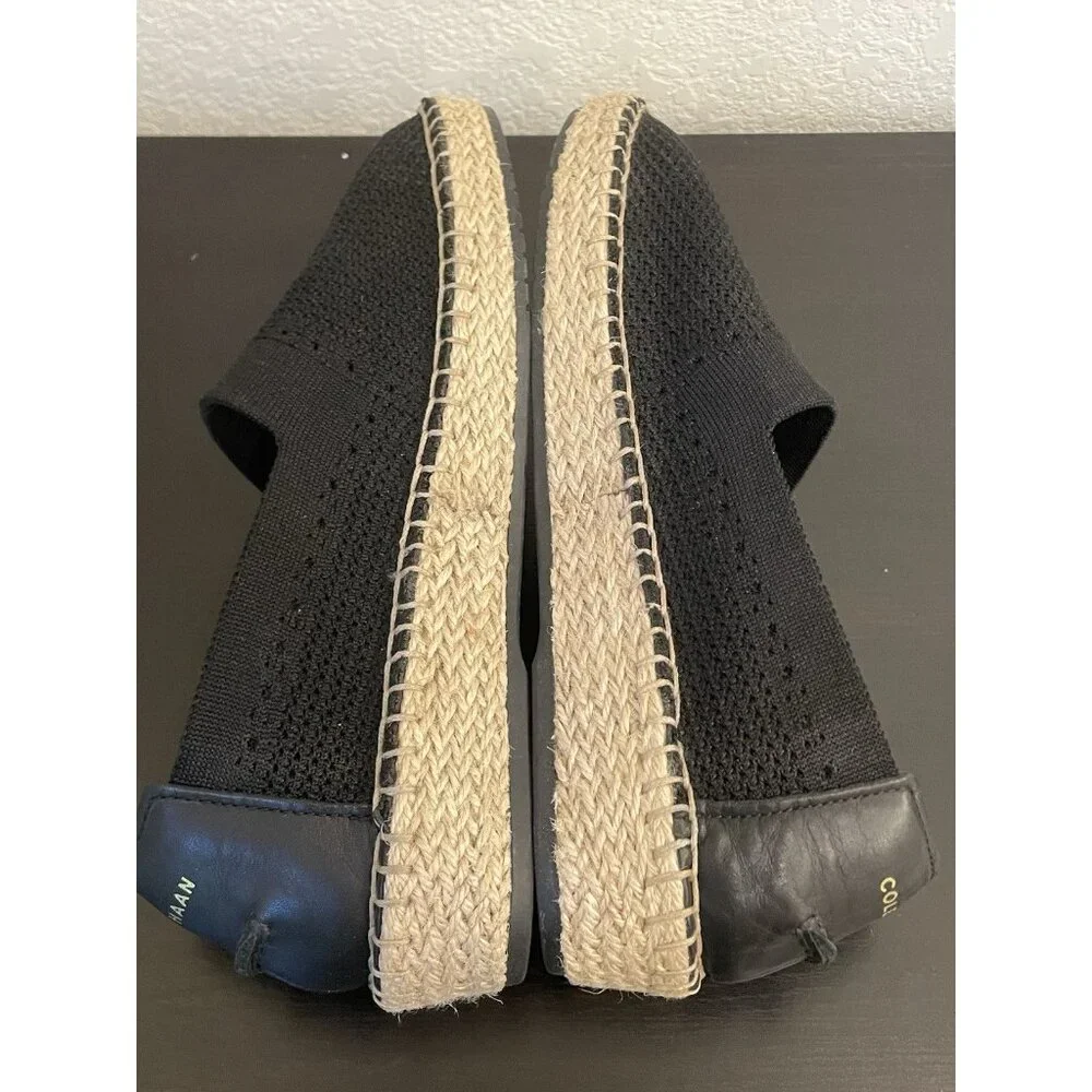 Womens Cole Haan Espadrille Black Shoes 6.5‎ B Boho Beach Cloudfeel Stitchlite